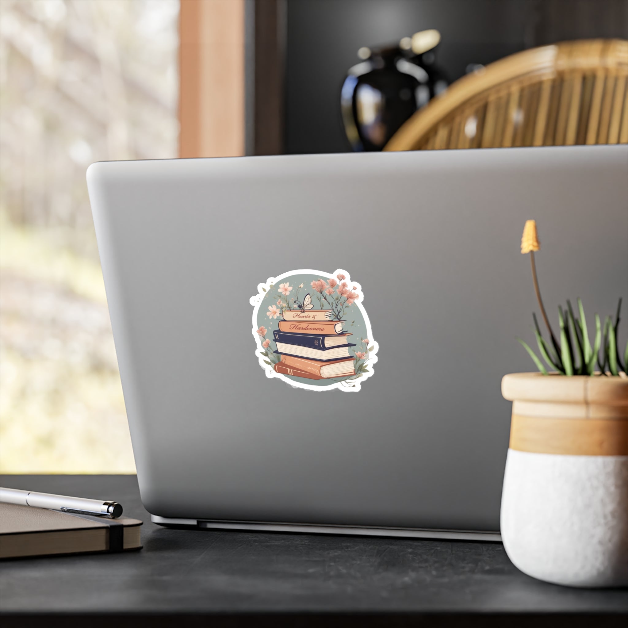 Hearts & Hardcovers Logo Vinyl Sticker