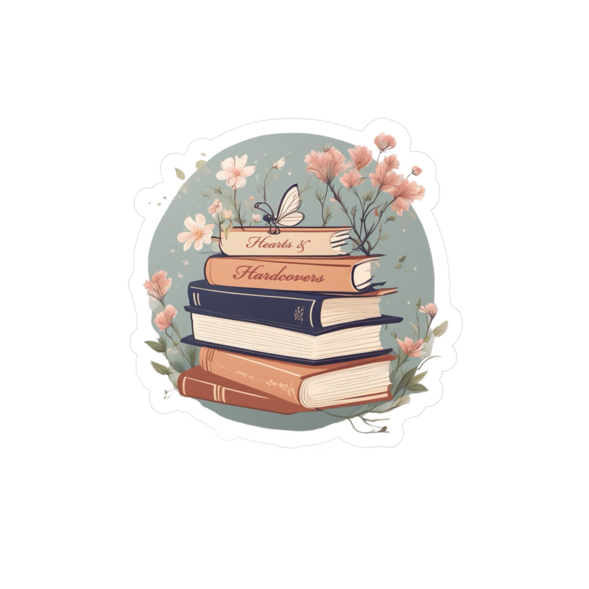 Hearts & Hardcovers Logo Vinyl Sticker