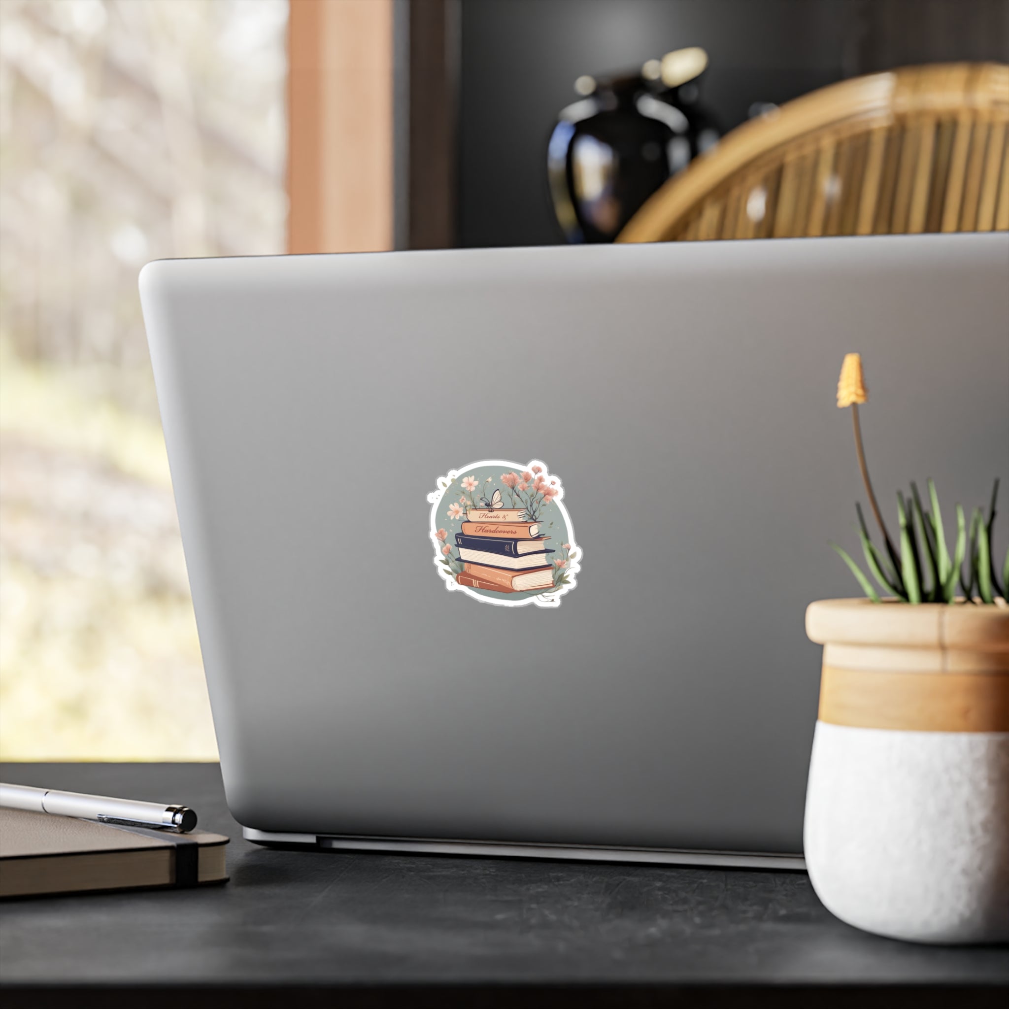 Hearts & Hardcovers Logo Vinyl Sticker
