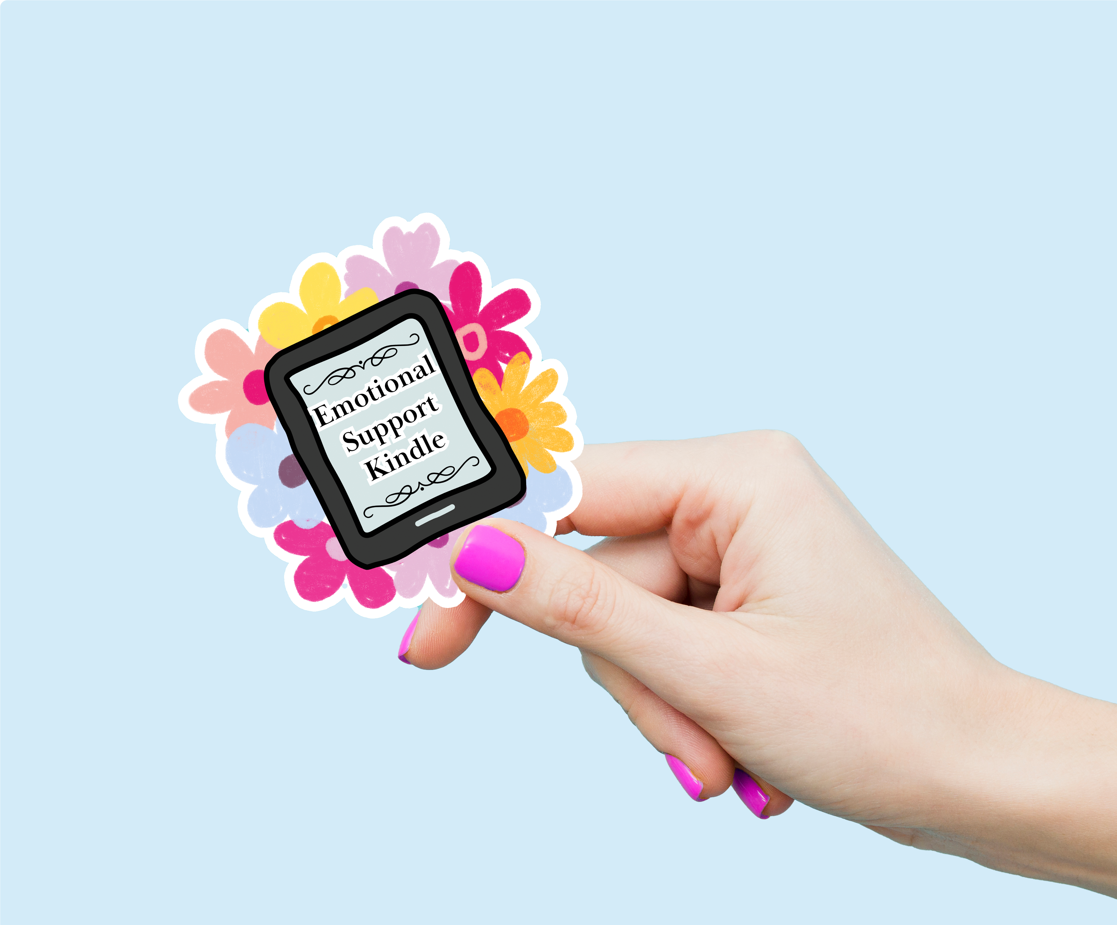 Emotional Support Kindle Weatherproof Vinyl Sticker-0